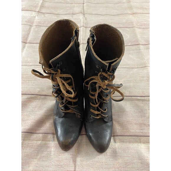 Freebirds By Steven Women's Holis Leather Distressed Lace Up Ankle Boots - 9 - Picture 5 of 12